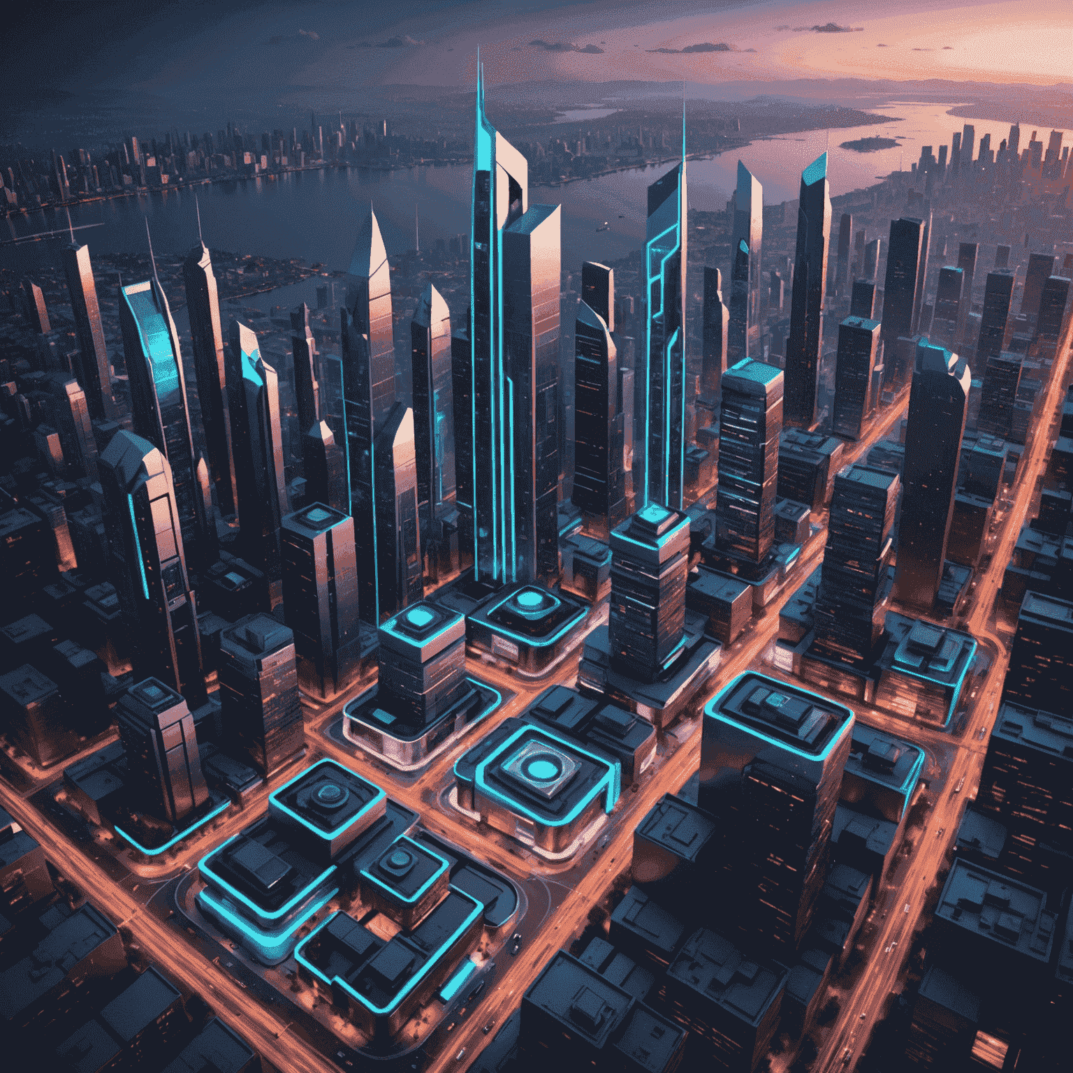 Futuristic 3D rendered cityscape with neon accents, showcasing advanced architectural designs and SketchUp models integrated into a vibrant urban environment